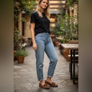 Comfortable Michael Kors Brown Moccasins Flats in Leather Suede size 7.5 MK Gold